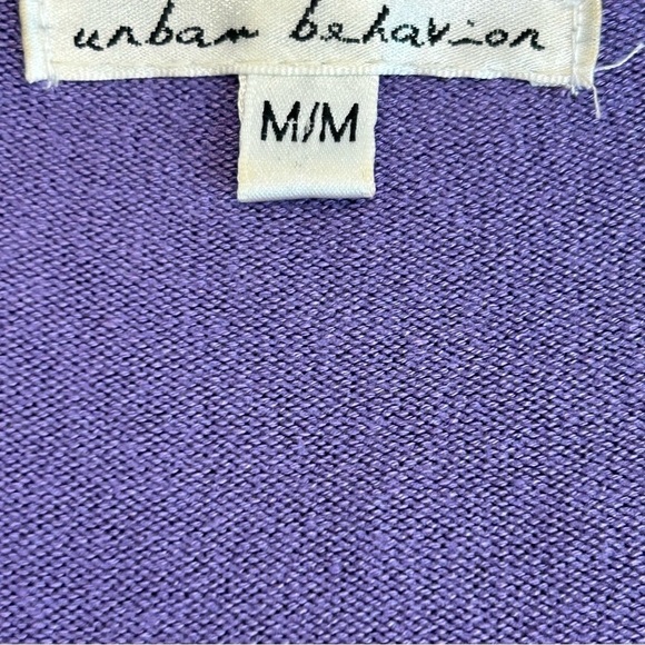 URBAN behaviour light purple 3/4 sleeve keyhole peephole knit sweater Sz M - Picture 4 of 7